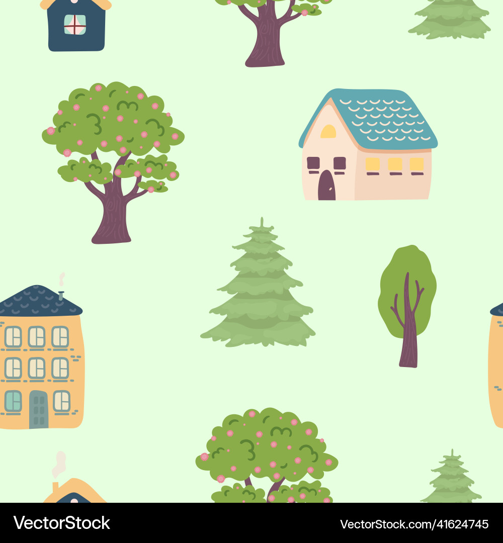 Spring or summer seamless pattern with stylized Spring or summer seamless pattern with stylized Vector Image