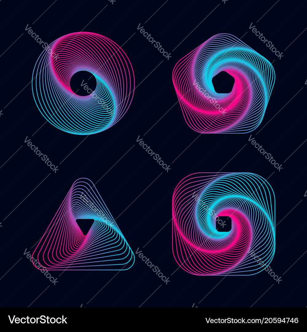 Abstract Spiral Line Patterns vector image