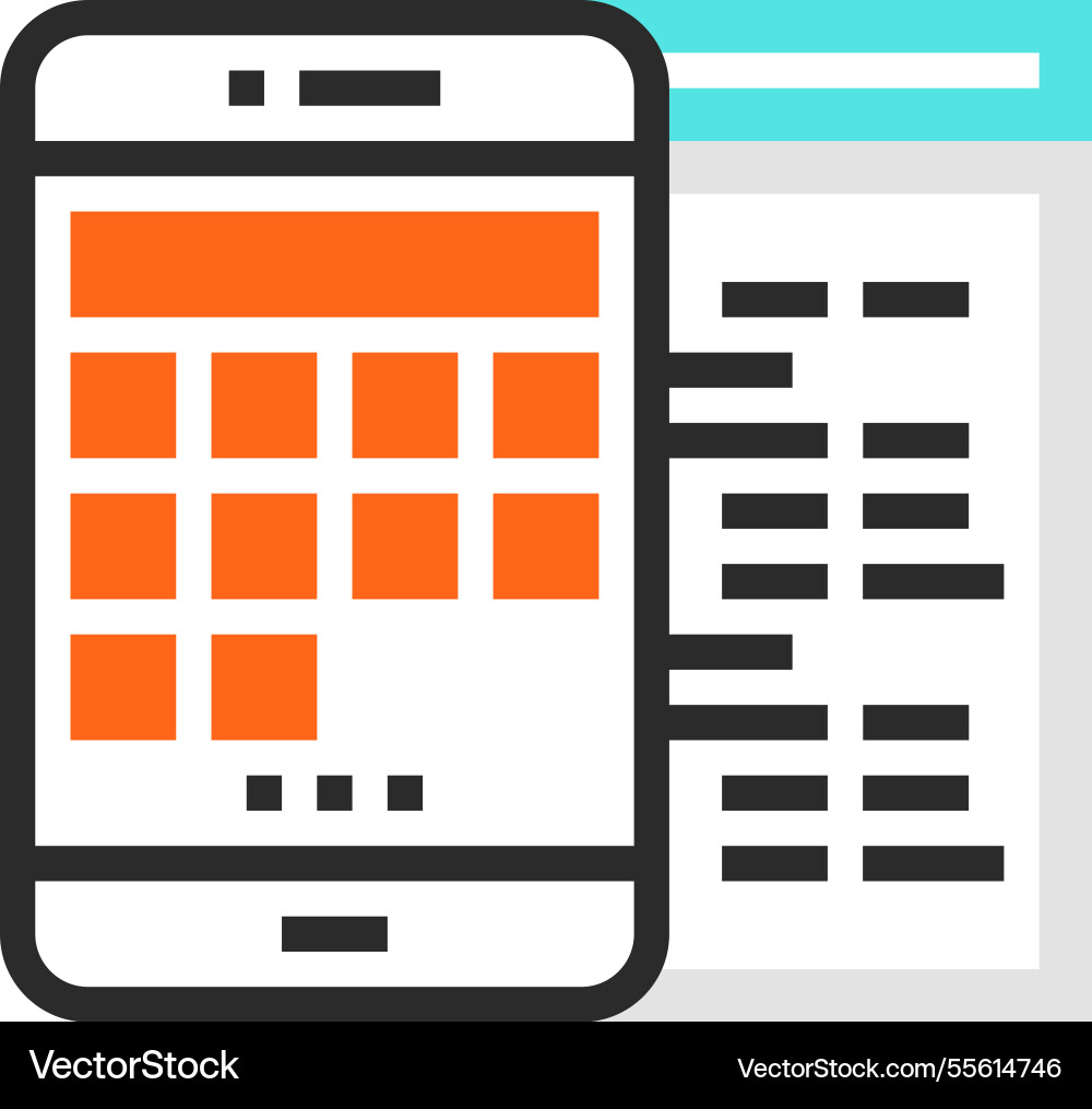 App development flat line web icon concept vector image