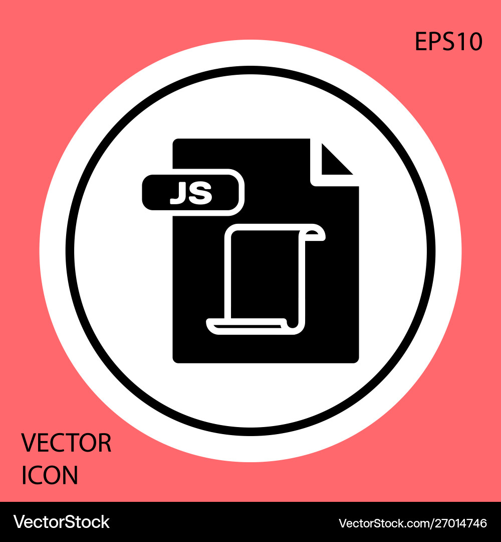 Black js file document download button icon vector image