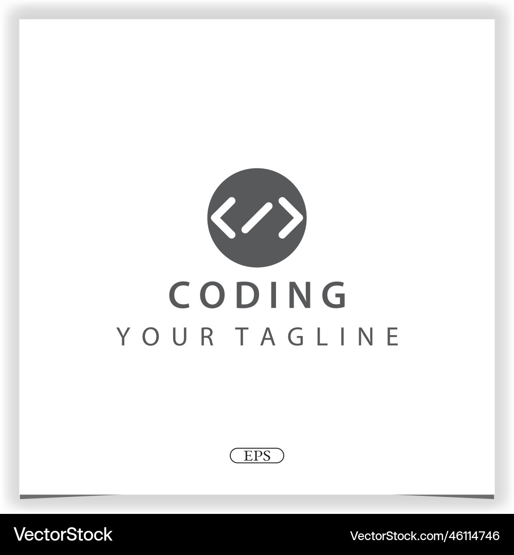 Circle coding or programmer logo premium elegant Vector Image