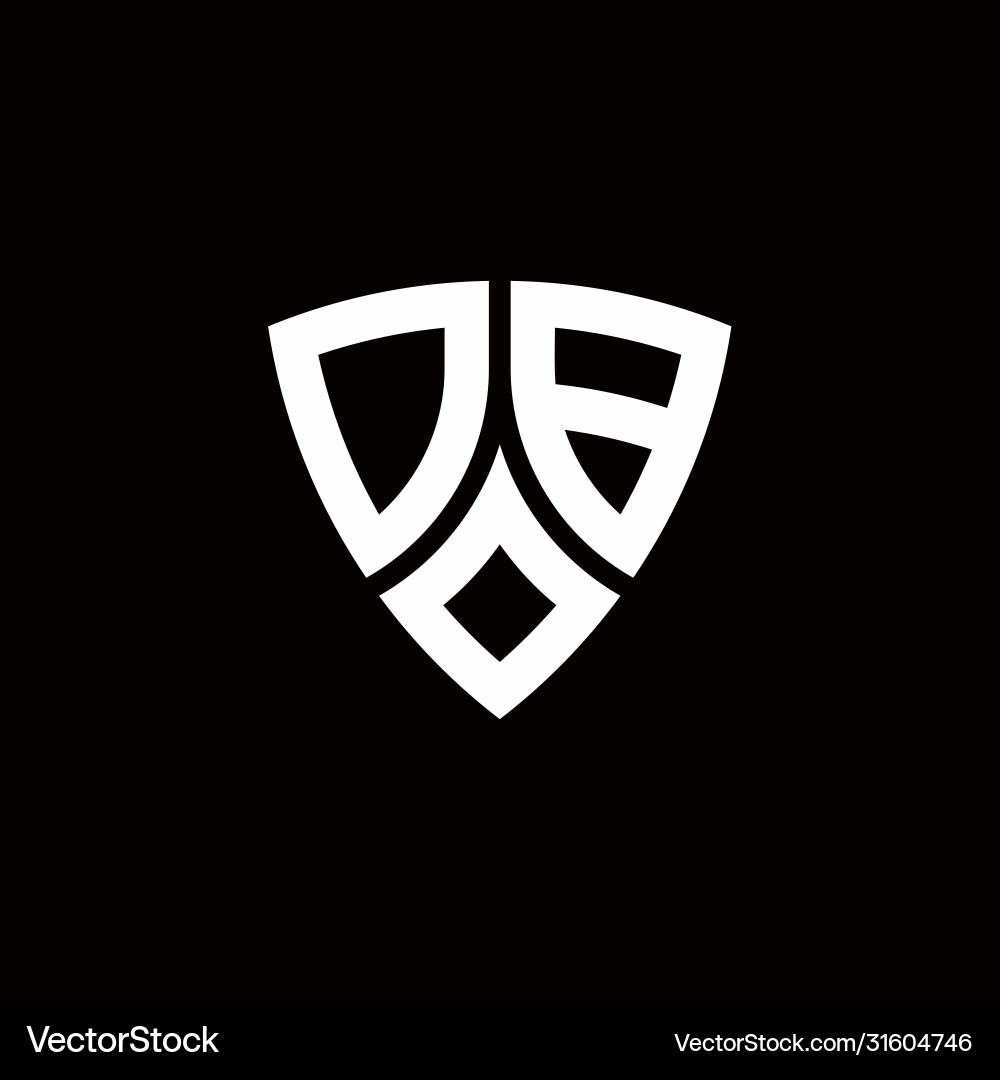 Db monogram logo with modern shield style design vector image