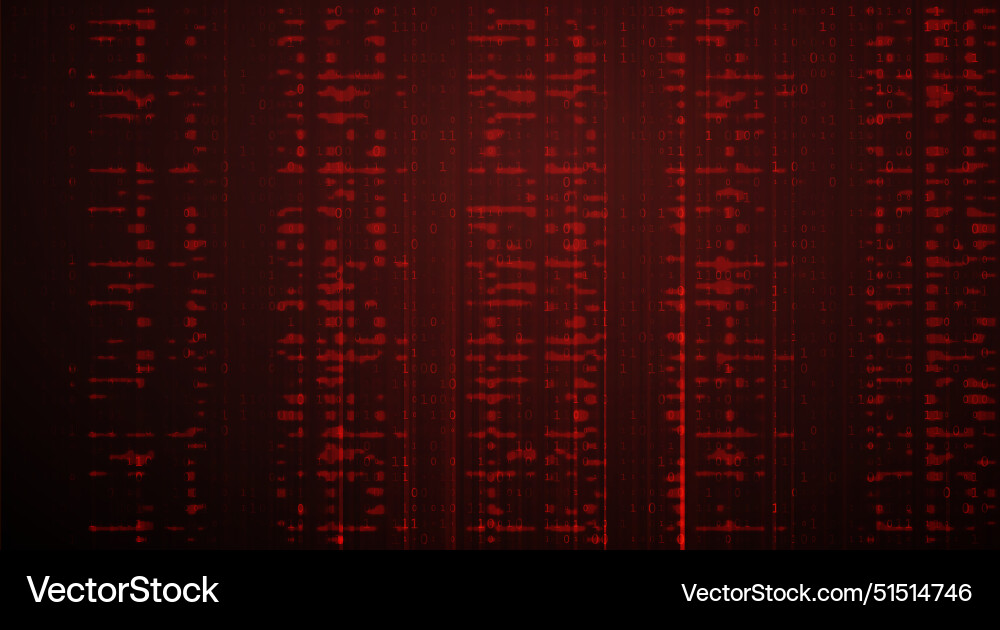 Digital binary code on dark red background data Digital binary code on dark red background data Vector Image