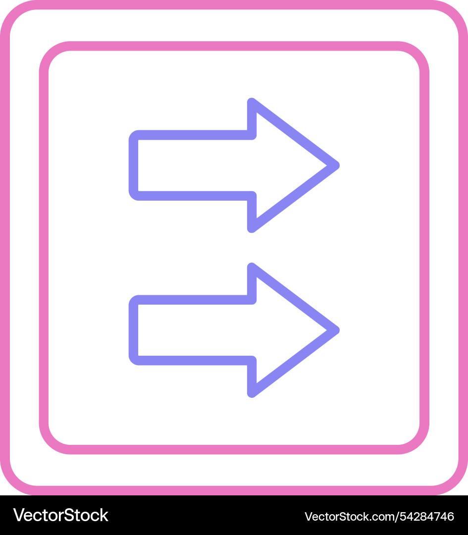Fast forward line two colour icon Vector Image