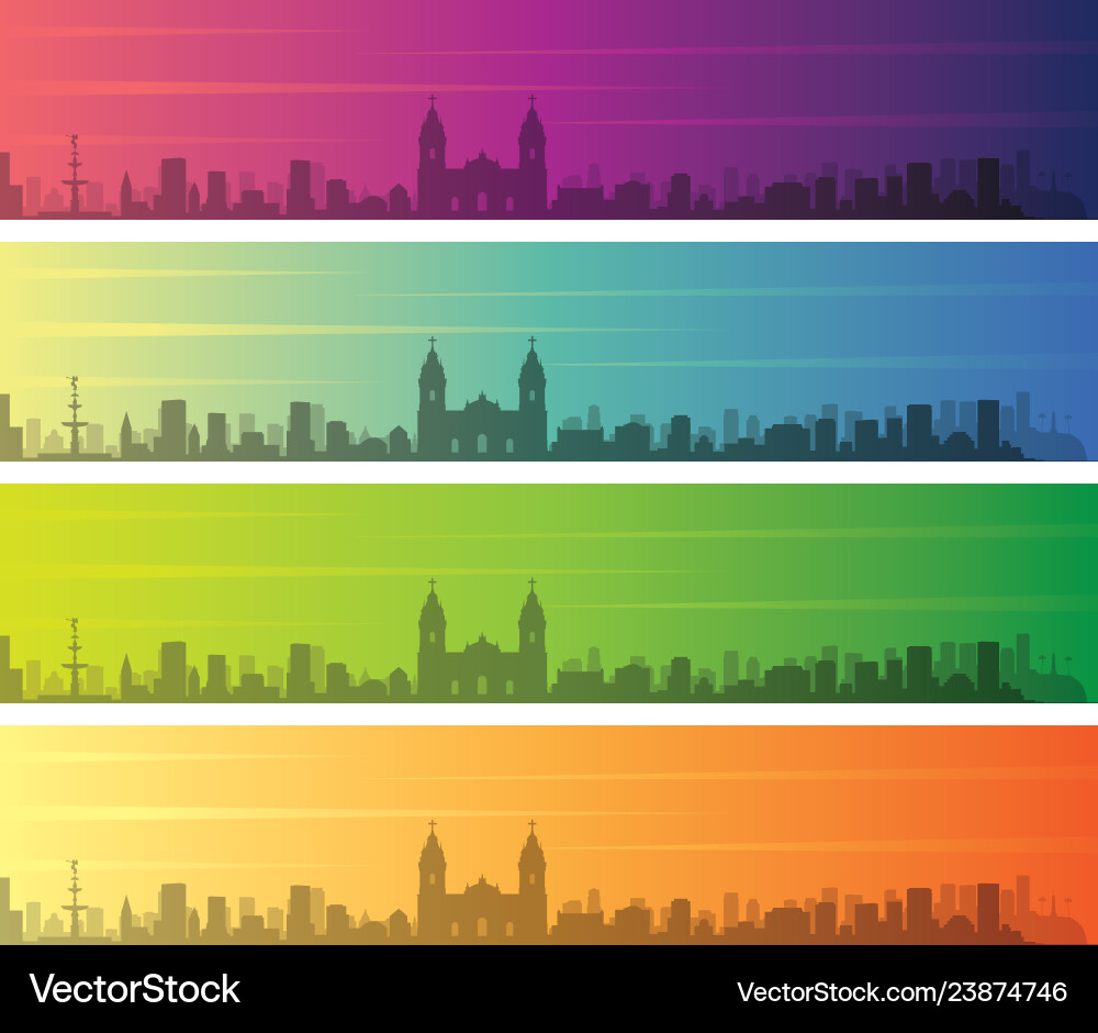 Lima multiple color gradient skyline banner Vector Image
