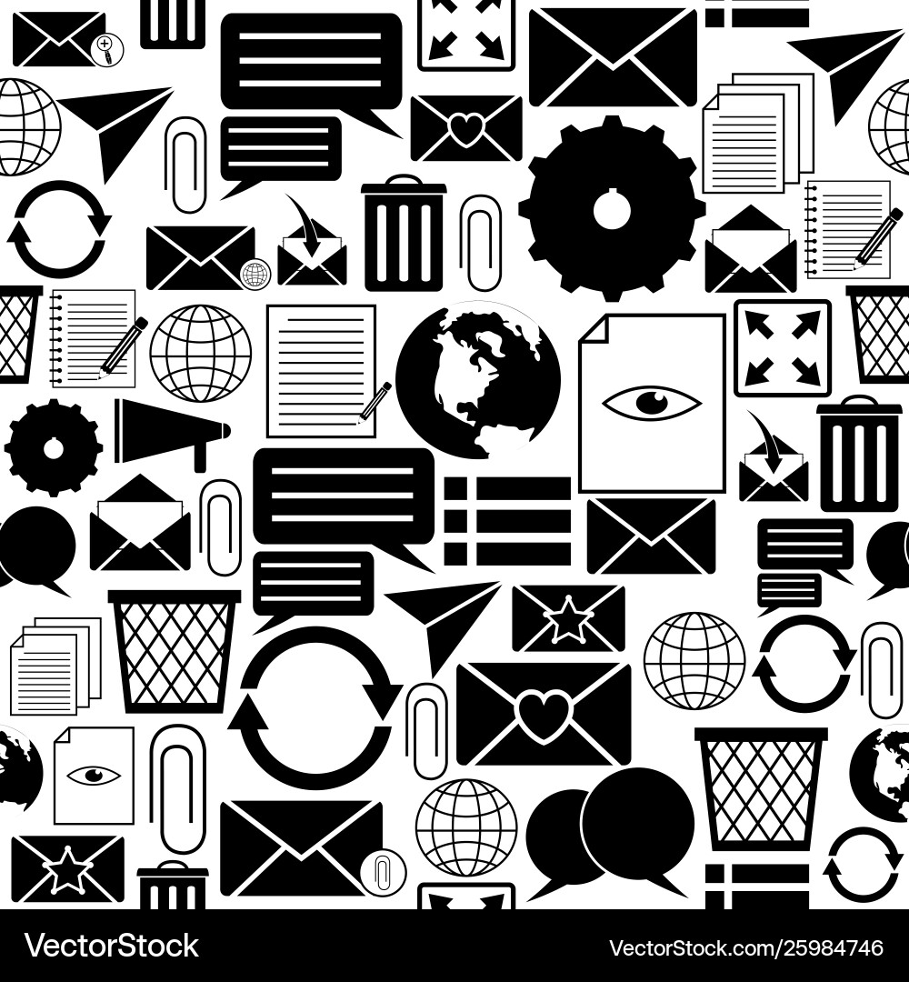 Message seamless pattern background icon vector image