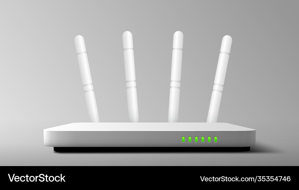 Modern White Wifi Router Network Connection Vector Image