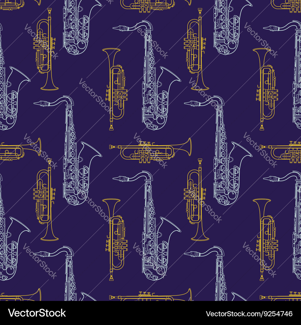 Musical Instruments Pattern Vector Image