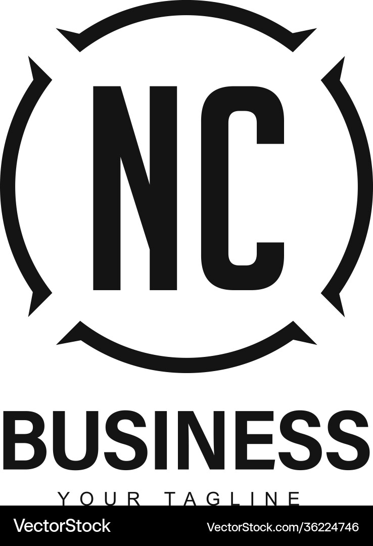 Nc initial a logo design with abstract style Nc initial a logo design with abstract style vector image