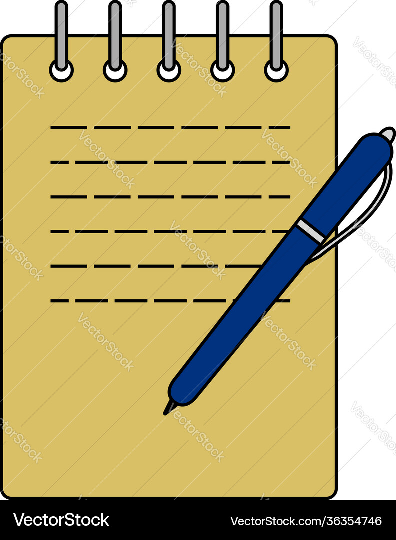Notebook with pen icon Vector Image