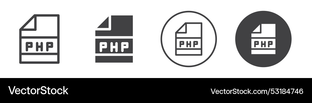 Php file icon logo outline vector image