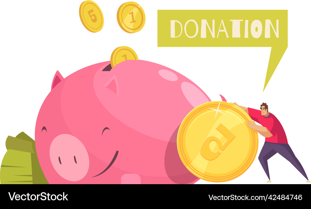 Piggy Bank Charity Zusammensetzung Piggy Bank Charity Zusammensetzung vektorbild