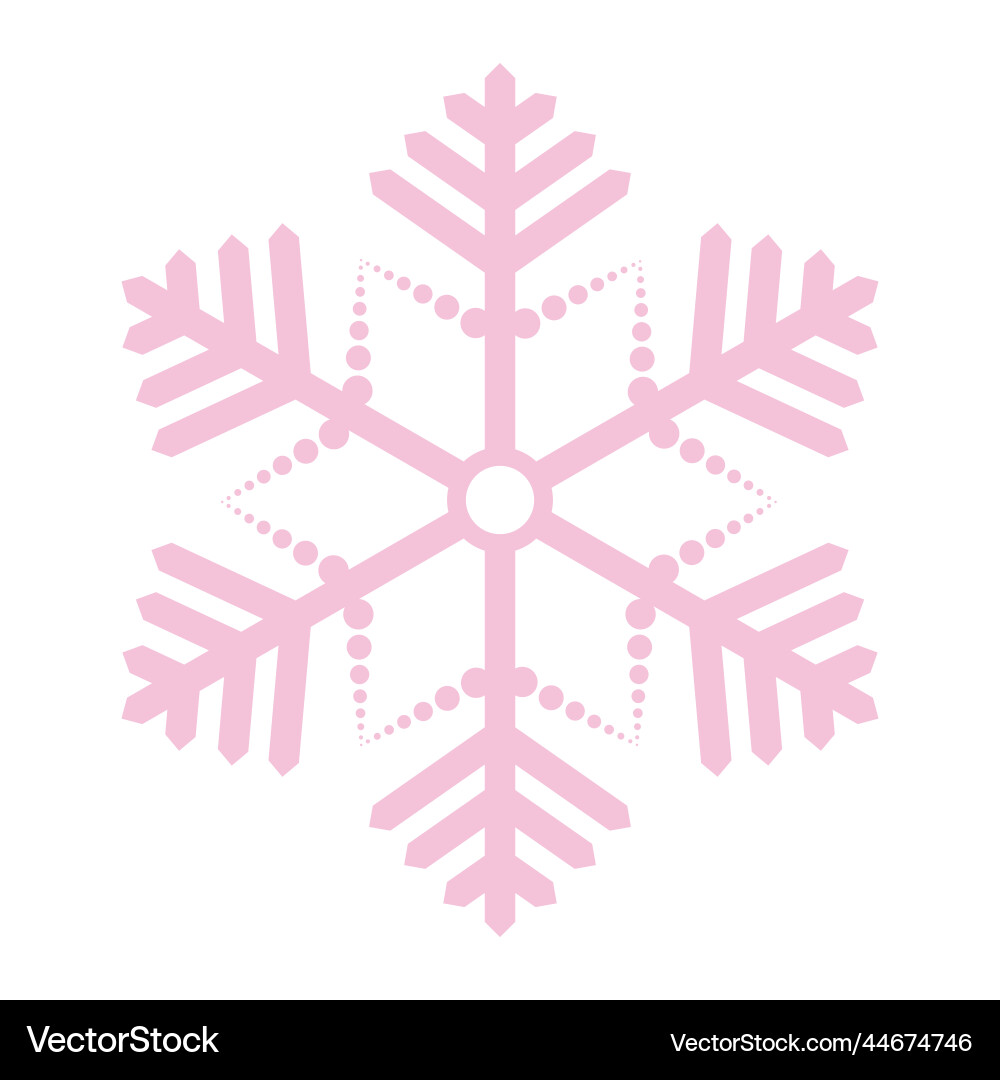Pink snowflake in flat style a fragile crystal Vector Image