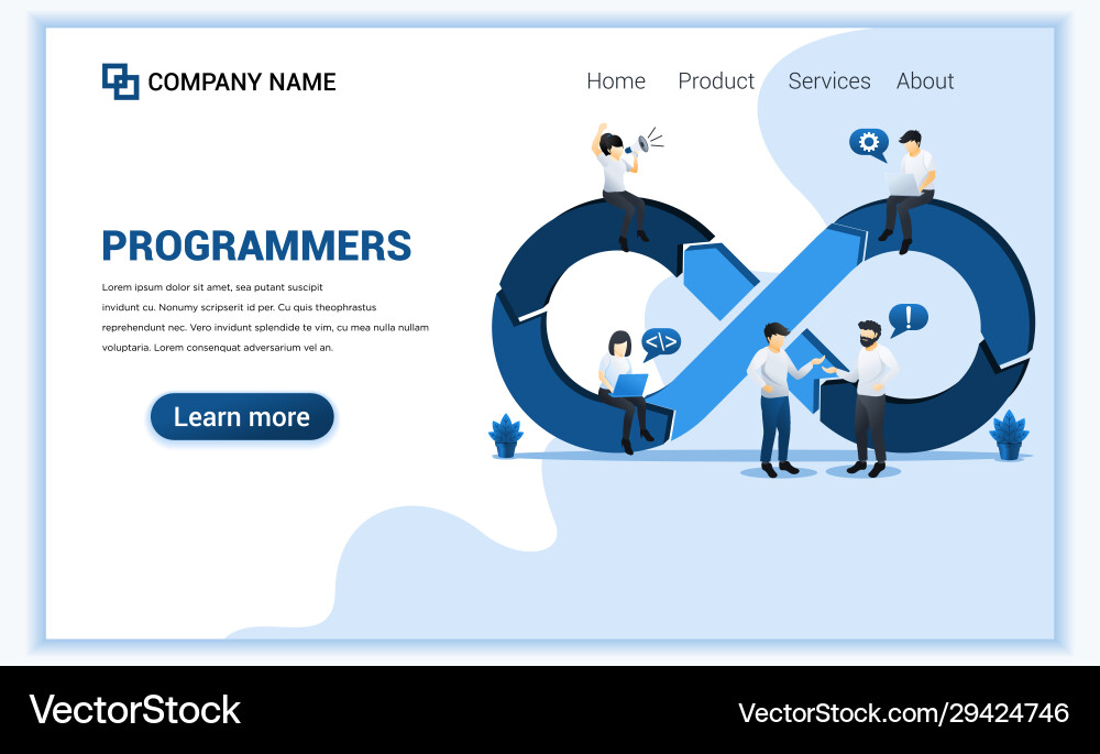 Programmers at work concept software development Programmers at work concept software development vector image
