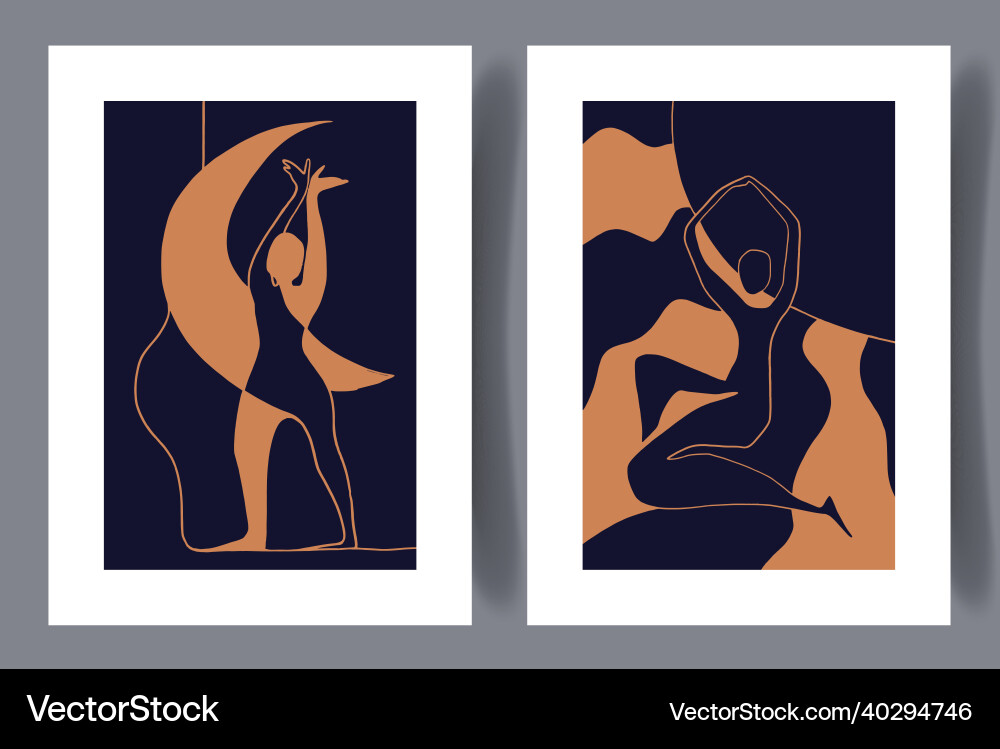 Scandinavian Abstract Print Set vector image