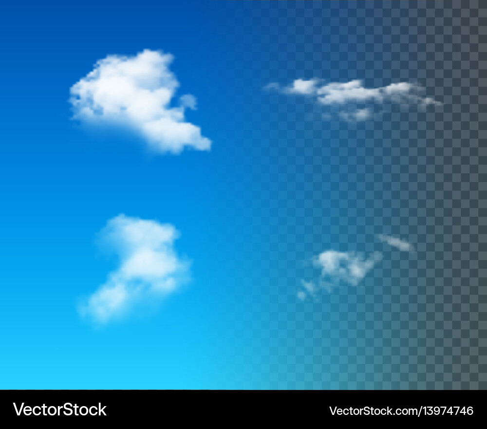 Set of realistic clouds Vector Image