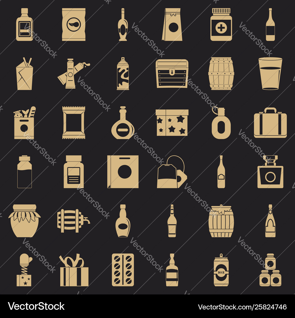 Shell icons set simple style Vector Image