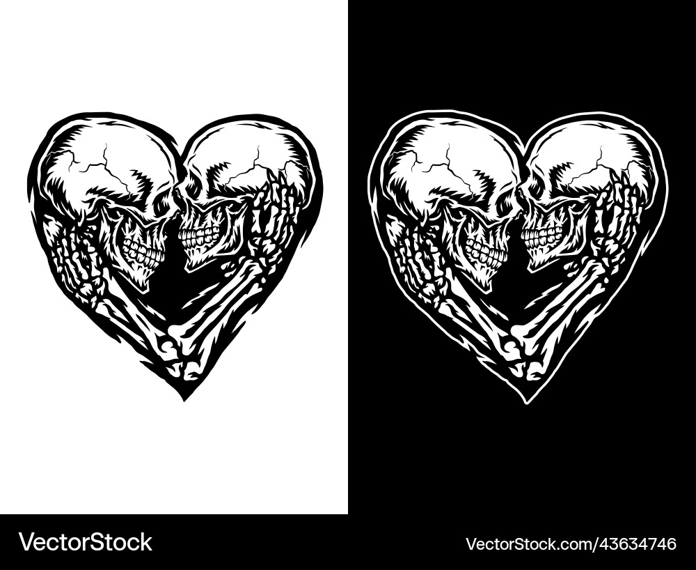 Skull Couple Illustration Vector Image