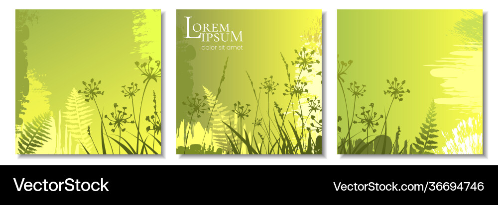 Spring green backgrounds set card template design Spring green backgrounds set card template design vector image