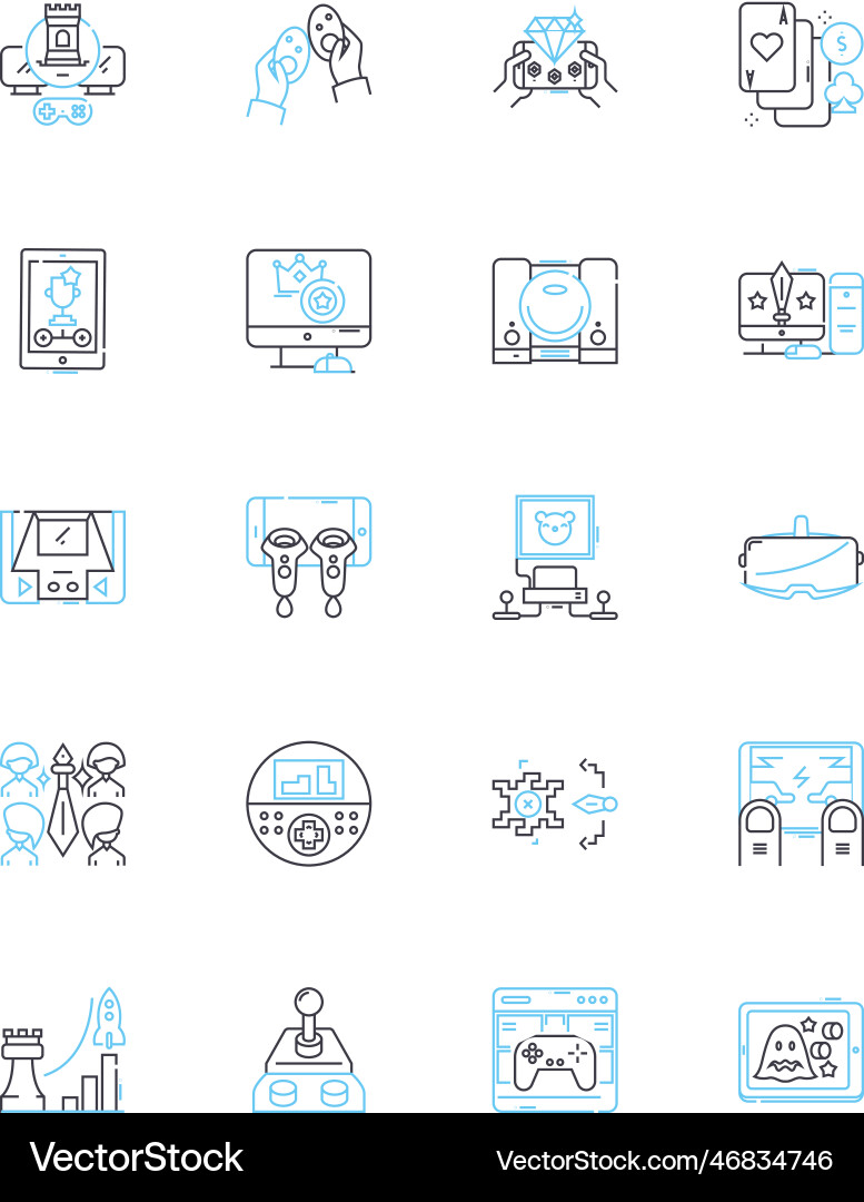 Web design linear icons set responsive Web design linear icons set responsive vector image