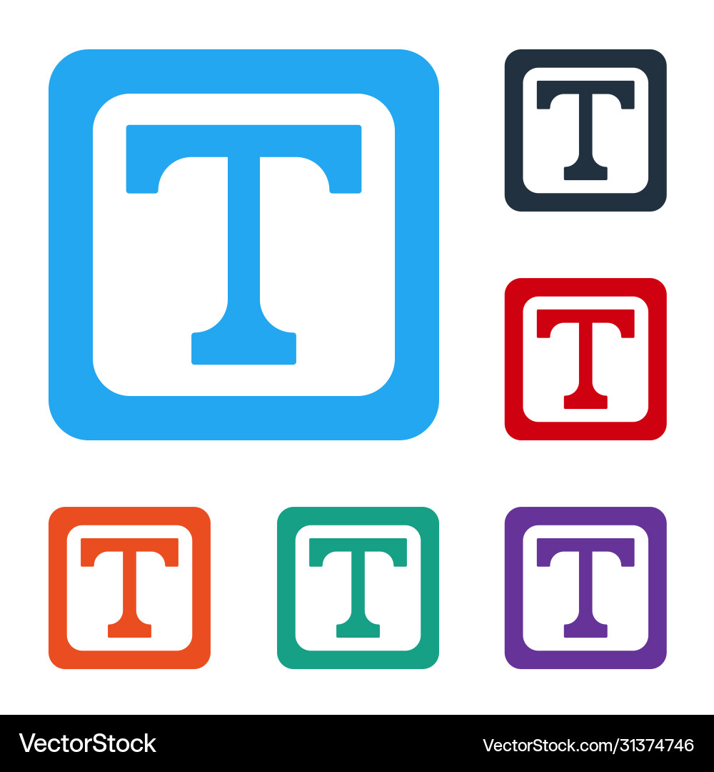 White text icon isolated on background set White text icon isolated on background set vector image