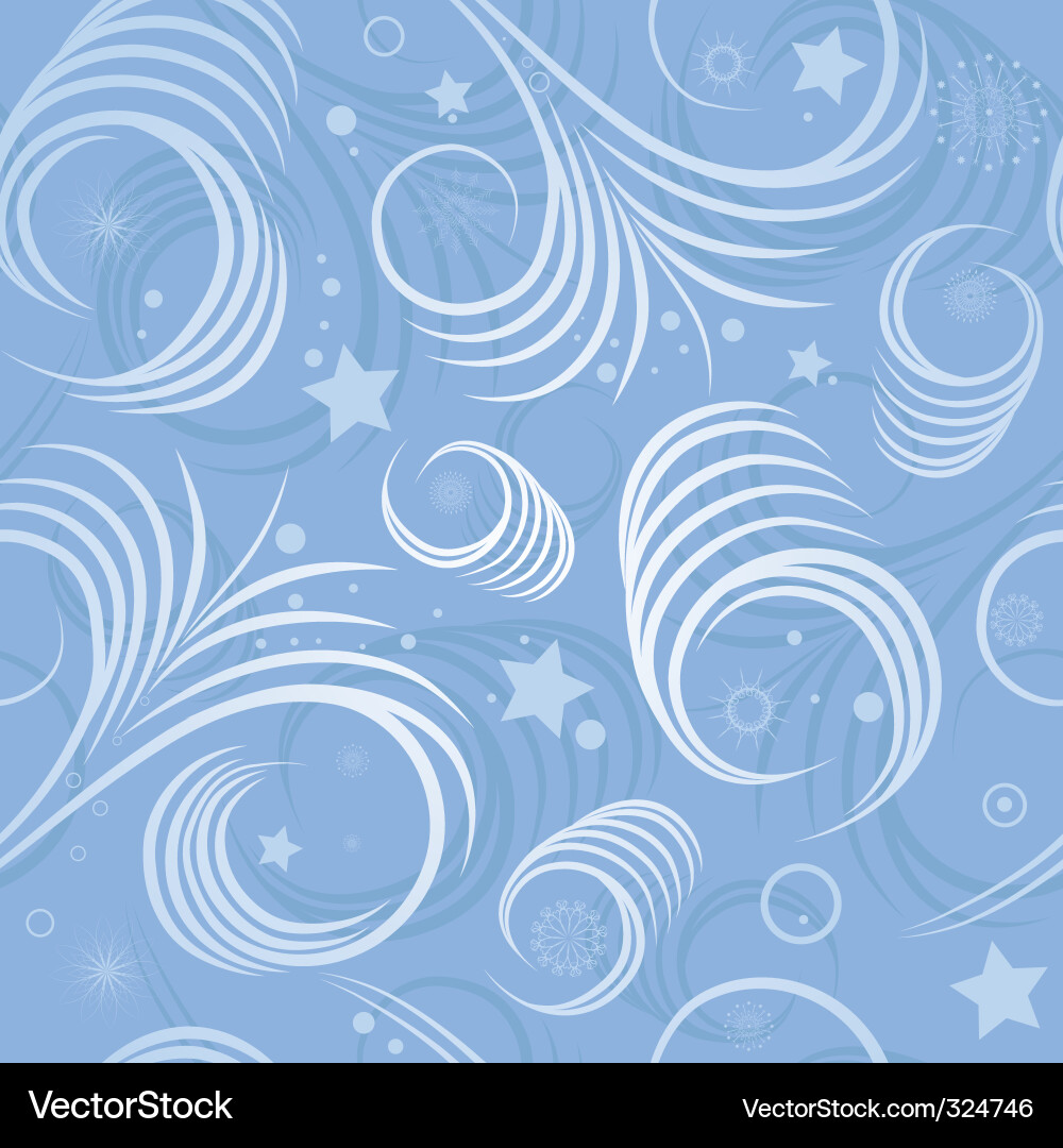Winter Snowflake Seamless Pattern vector image