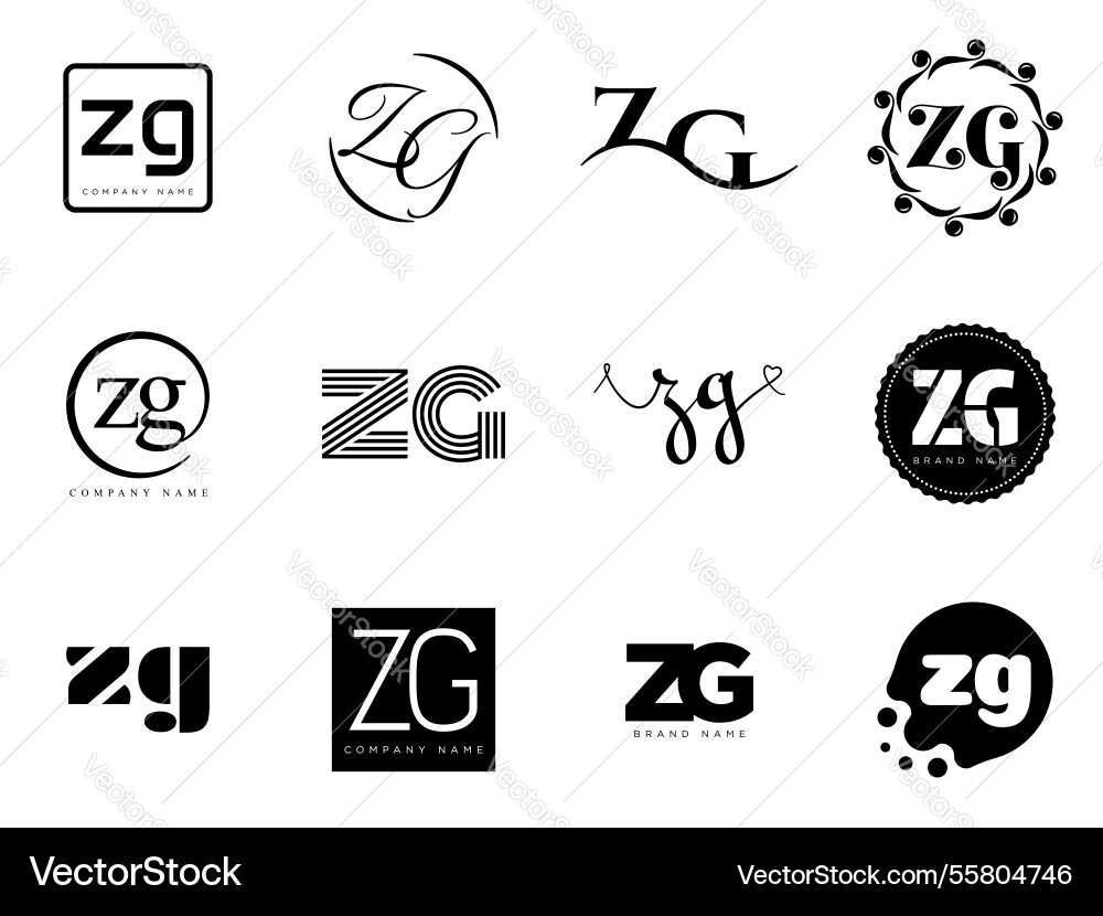 Zg logo company template letter z and g logotype Vector Image