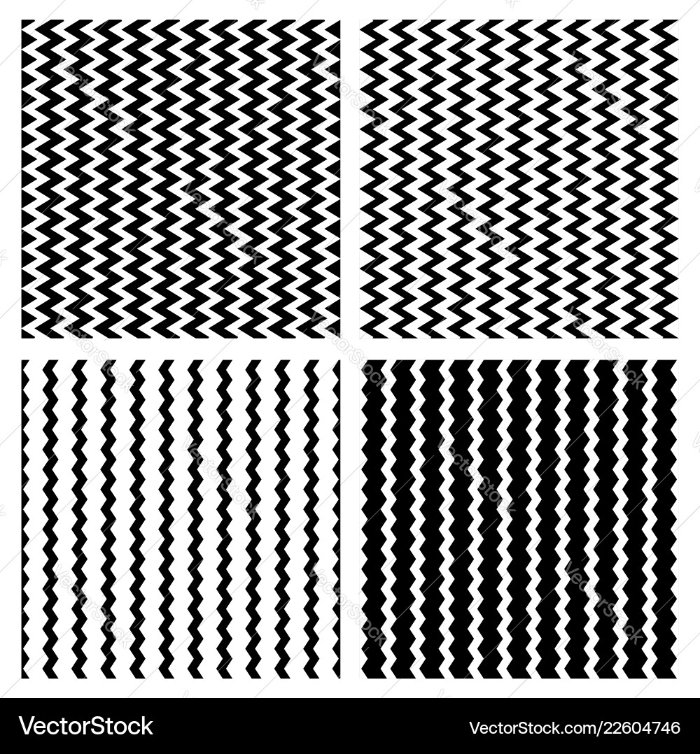 Zig zag wavy lines seamless monochrome pattern vector image