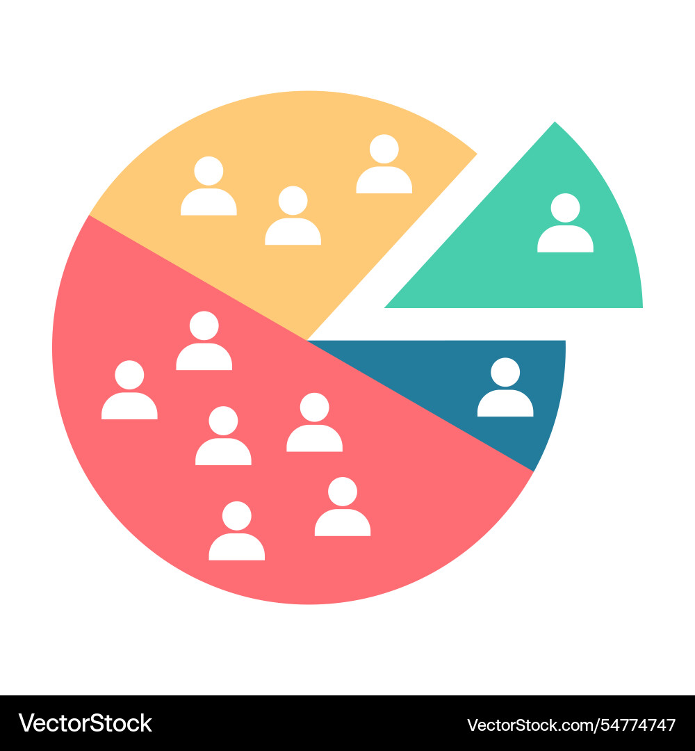 Audience segmentation a flat color element forms Audience segmentation a flat color element forms Vector Image