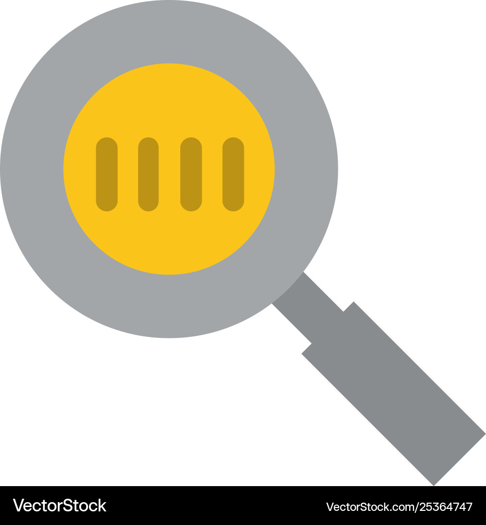 Code search magnifier magnifying flat color Code search magnifier magnifying flat color vector image