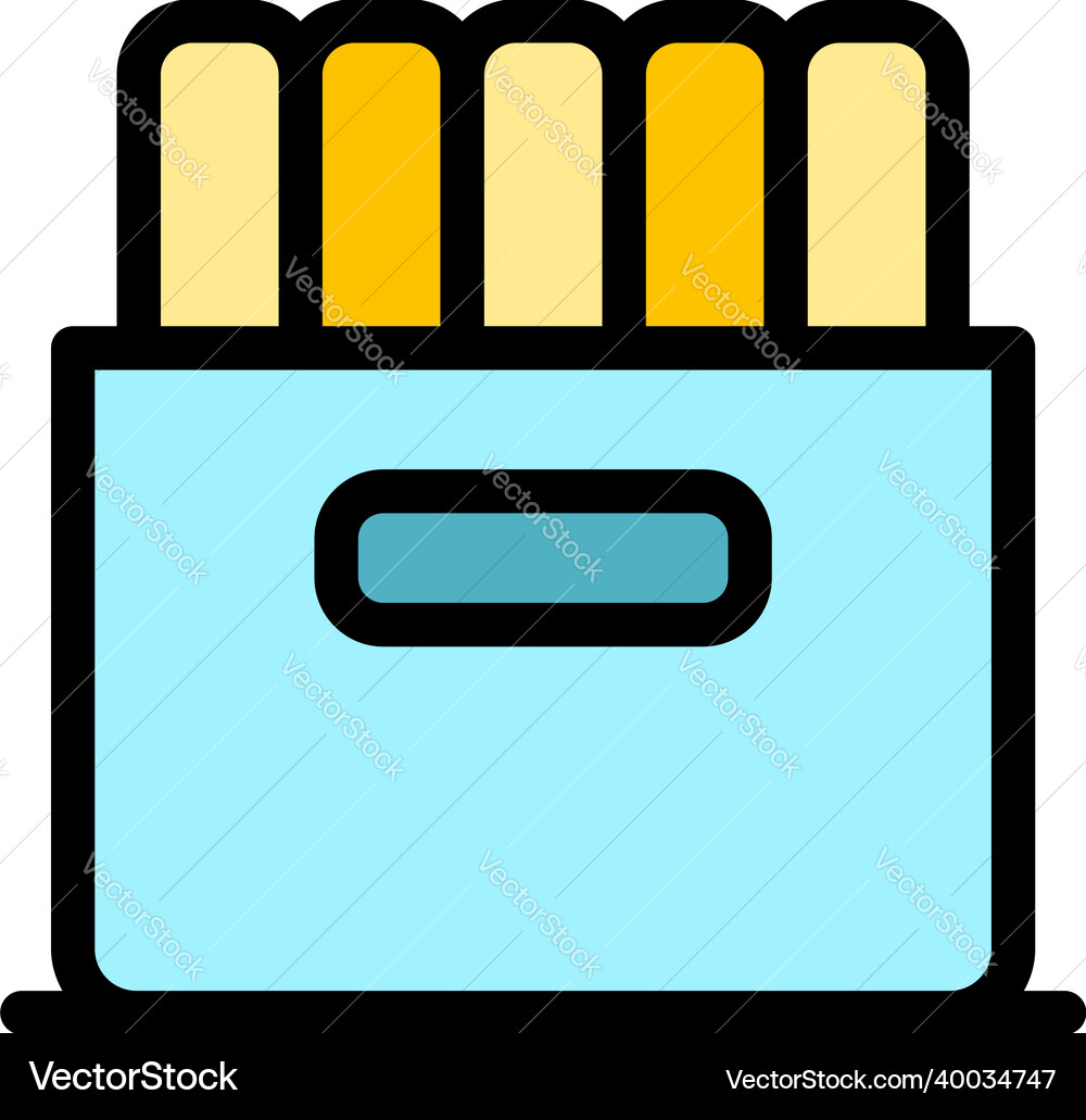 Files box icon color outline Files box icon color outline vector image