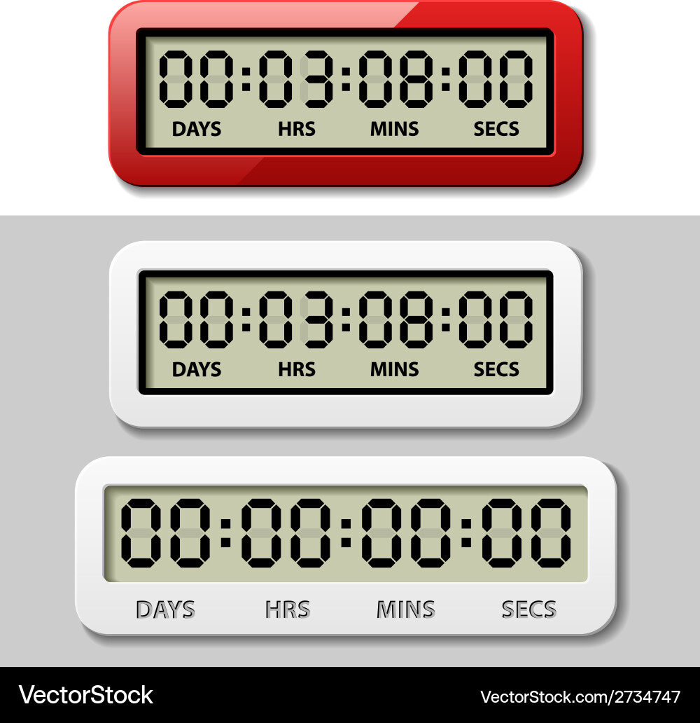 Lcd counter - countdown timer Vector Image