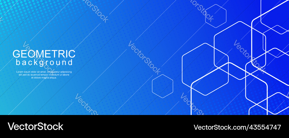Minimal geometric background with dynamic hexagon Vector Image