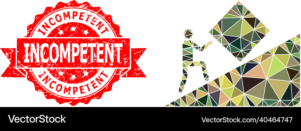Scratched incompetent seal and pointless task Scratched incompetent seal and pointless task Vector Image