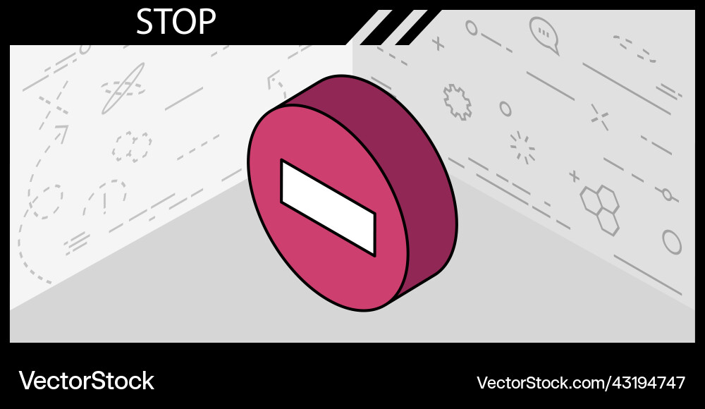 Stop isometric design icon web 3d colorful Stop isometric design icon web 3d colorful vector image