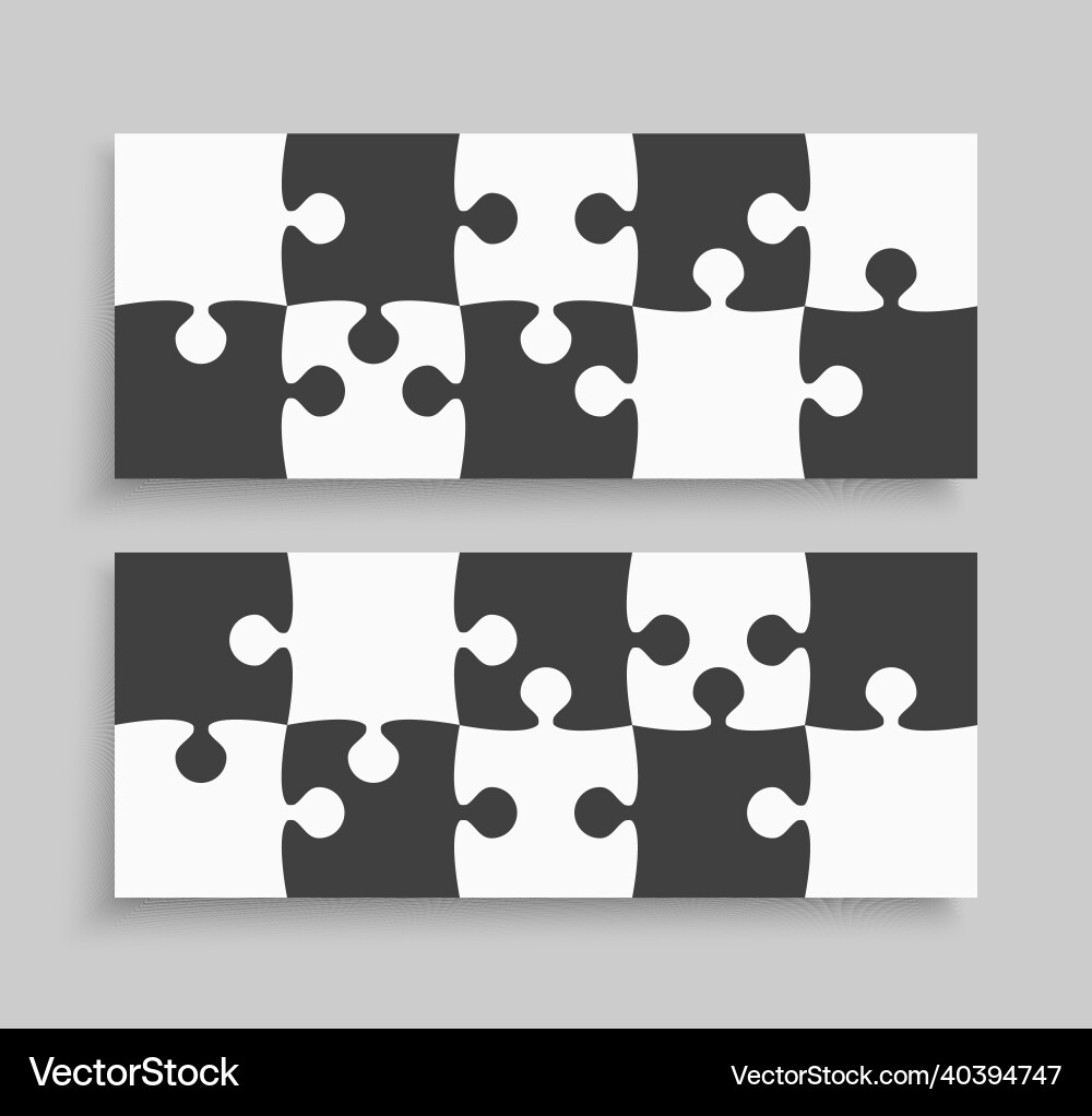 Two objects made pieces puzzle jigsaw Two objects made pieces puzzle jigsaw vector image
