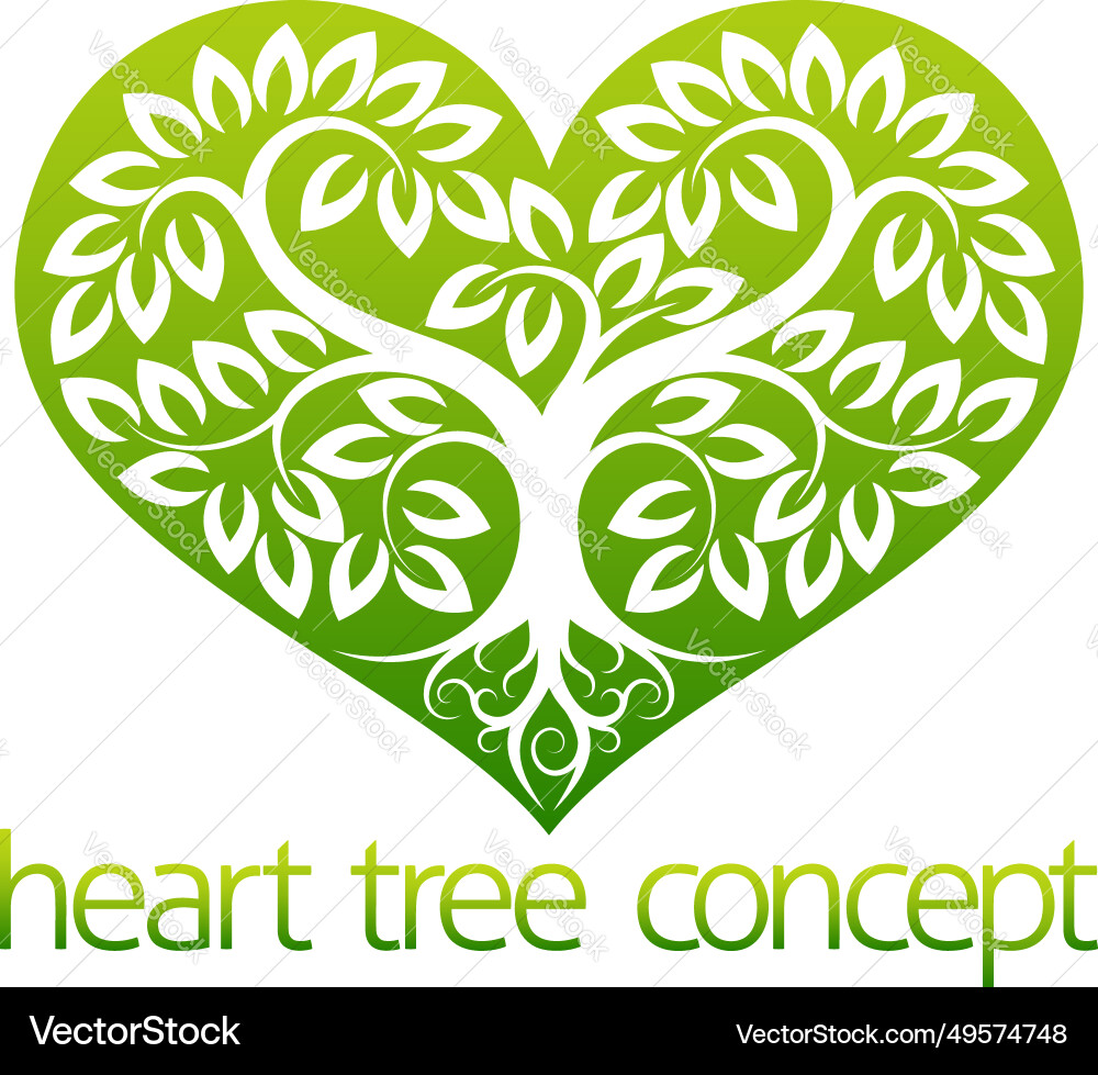 Abstract heart tree vector image