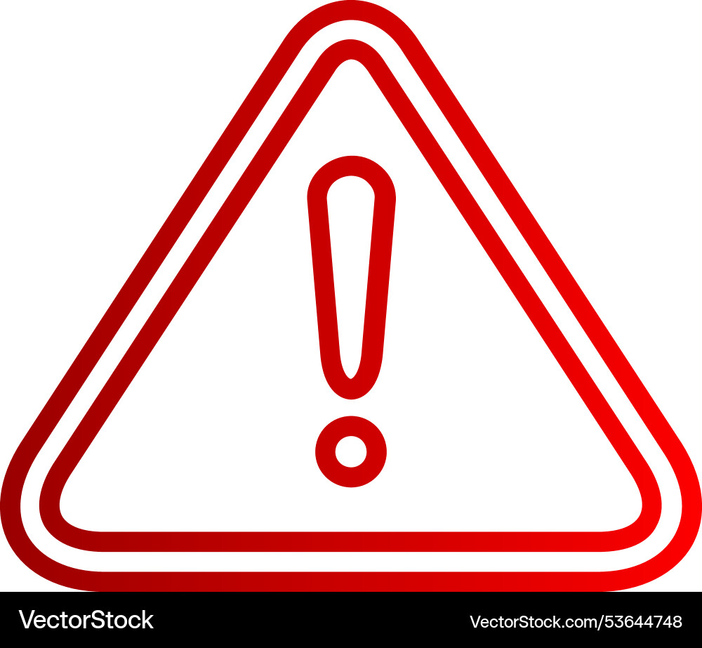 Alert line gradient icon vector image