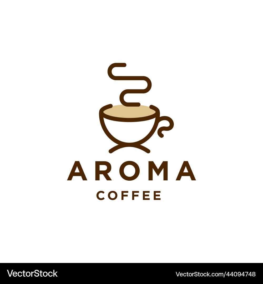 Aroma Coffee Mug Logo vector image