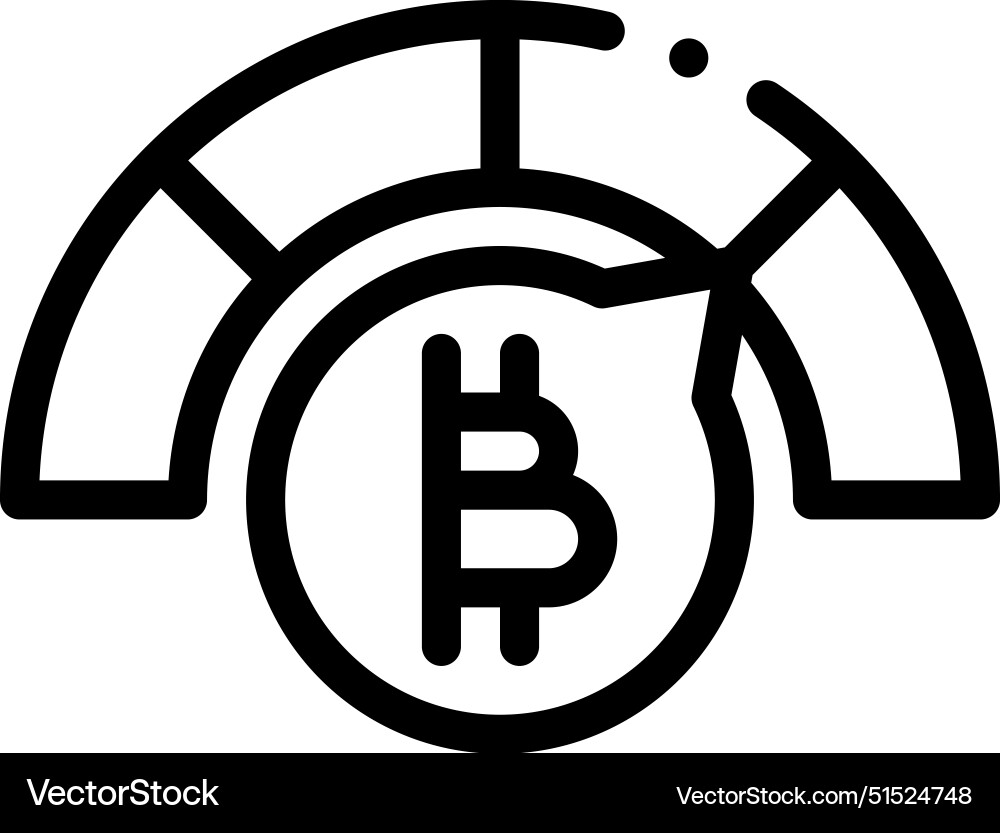 Bitcoin icon thin linear style design isolated vector image