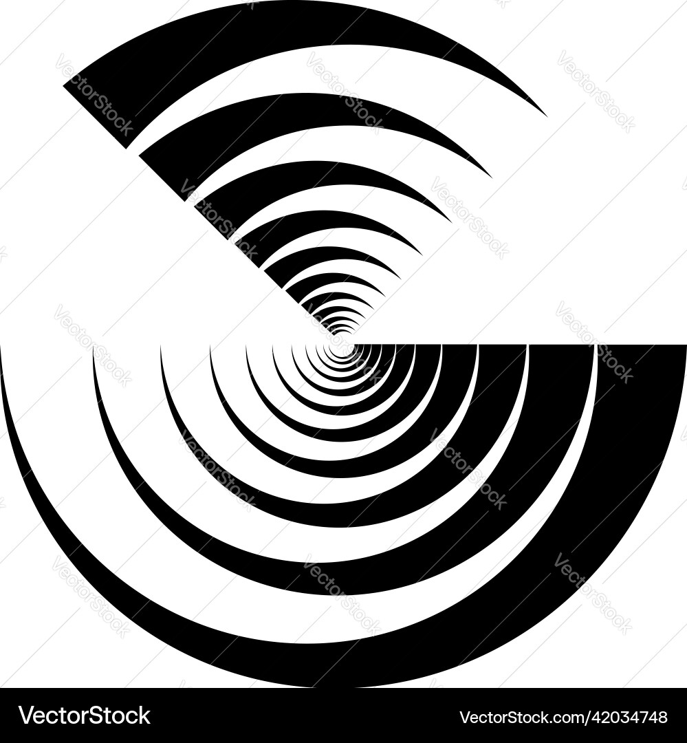Concentric radial lines circles icon segmented Concentric radial lines circles icon segmented Vector Image