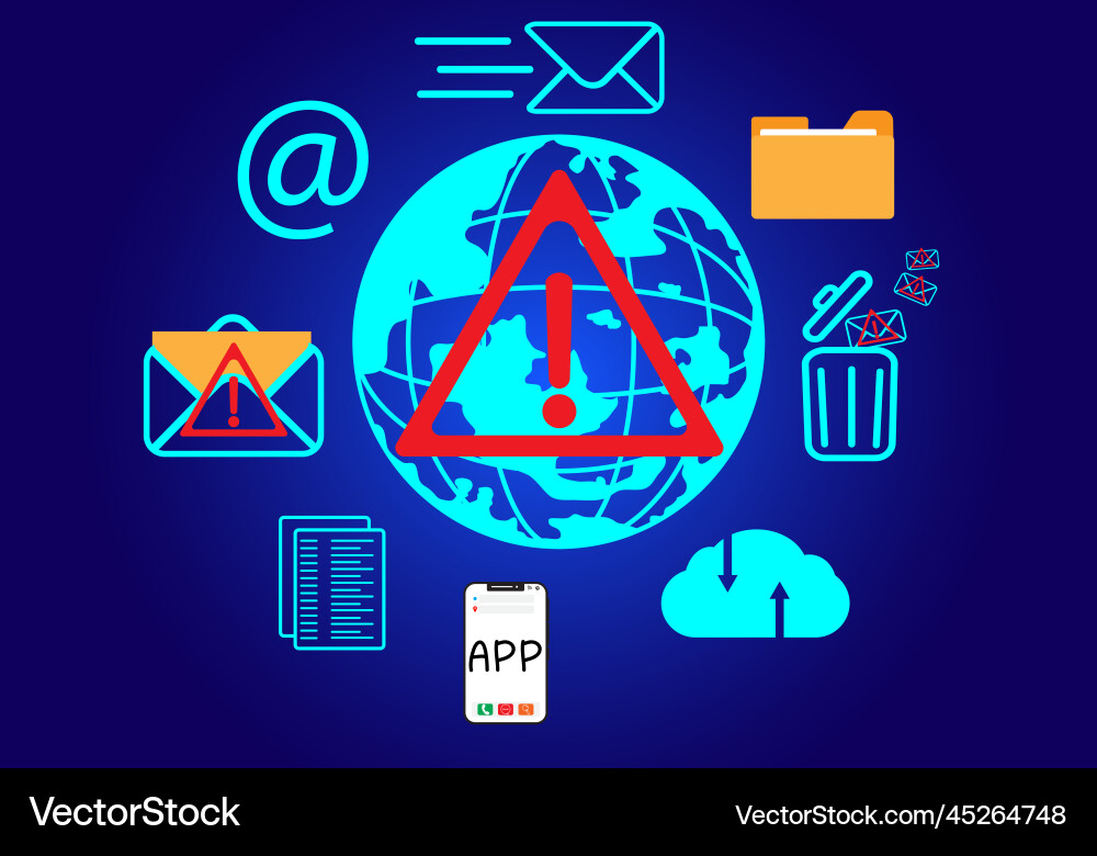Concept of e-mail and computer viruses review Concept of e-mail and computer viruses review vector image
