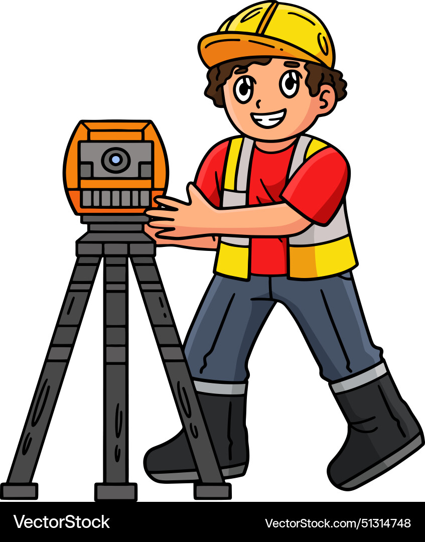 Construction Engineer With Surveying Tool Clipart Vector Image Construction Engineer With Surveying Tool Clipart Vector Image