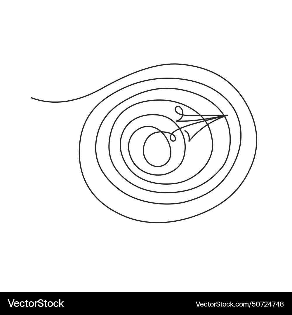 Continuous one line drawing paper style plane Vector Image