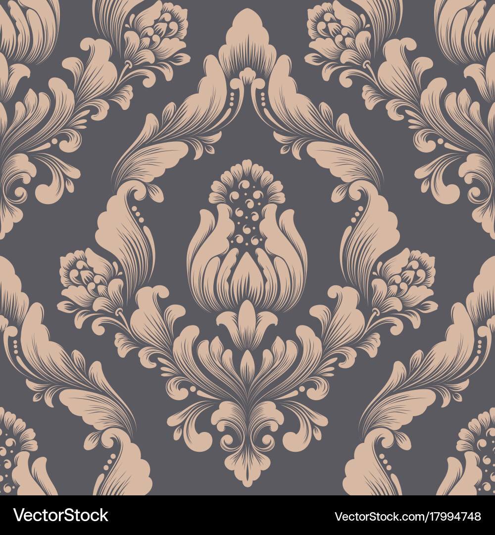 Damask seamless pattern element classical vector image