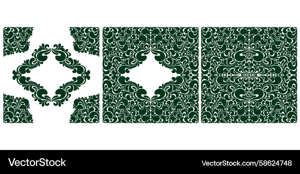 Decorative frame and border in folk style design Vector Image