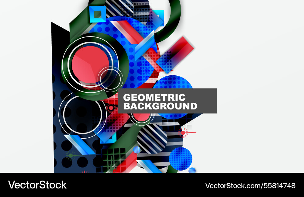 Dynamic complex geometric abstract background Vector Image