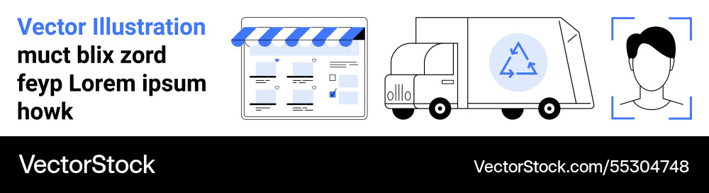 E-commerce platform with delivery service and user E-commerce platform with delivery service and user vector image