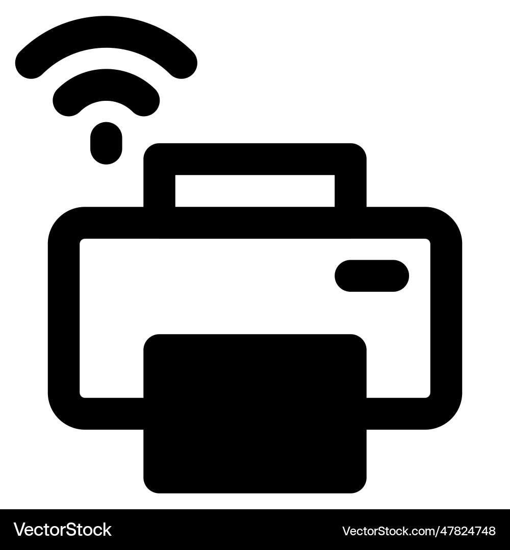Electronic printer functions via wifi connection Vector Image