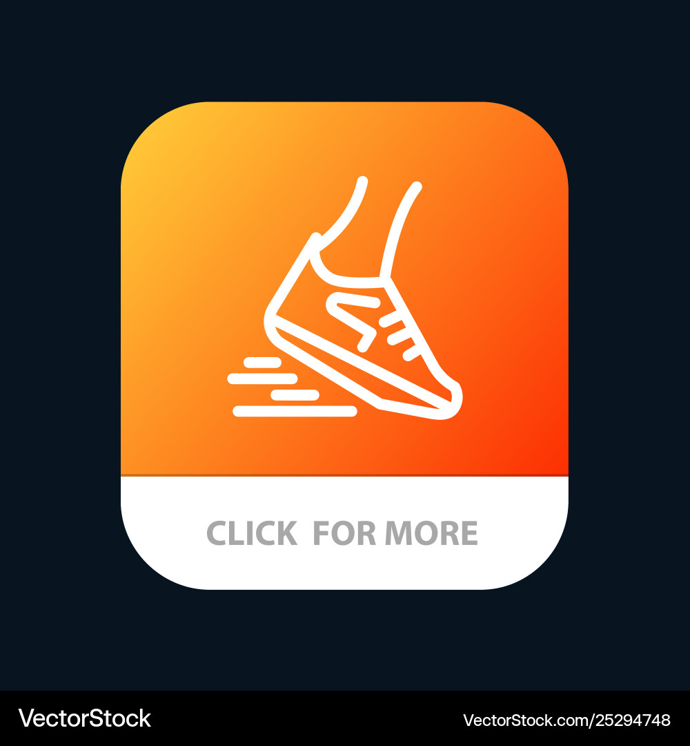 Fast leg run runner running mobile app button Fast leg run runner running mobile app button vector image